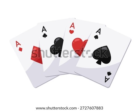 An illustration of cute playing cards lined up