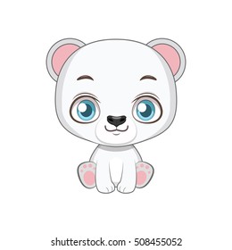 Illustration of a cute polar bear sitting