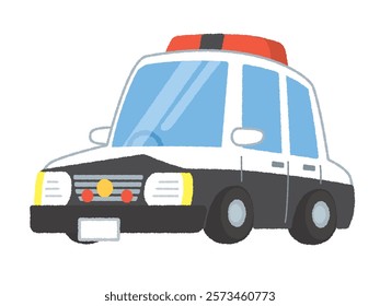 Illustration of cute police patrol car