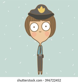 Illustration cute policeman.