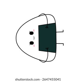 Illustration of cute polite onigiri. Can be used as mascot, t-shirt design, etc.