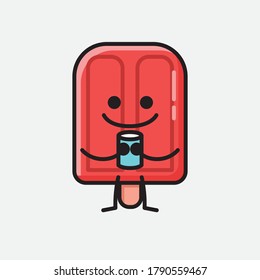 An illustration of Cute Popsicle Mascot Vector Character 