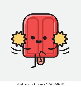 An illustration of Cute Popsicle Mascot Vector Character 