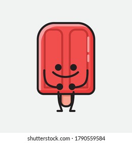 An illustration of Cute Popsicle Mascot Vector Character 