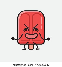 An illustration of Cute Popsicle Mascot Vector Character 