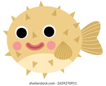Illustration eines süßen  Fisches im flachen Stil