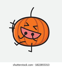 An illustration of Cute Pumpkin Icon Mascot Vector Character