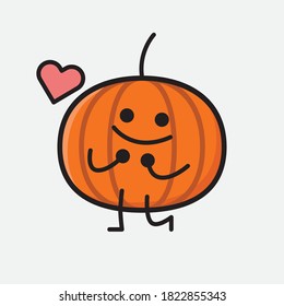 An illustration of Cute Pumpkin Icon Mascot Vector Character