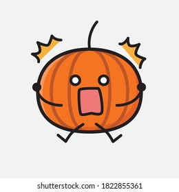 An illustration of Cute Pumpkin Icon Mascot Vector Character