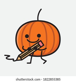 An illustration of Cute Pumpkin Icon Mascot Vector Character