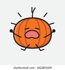 An illustration of Cute Pumpkin Icon Mascot Vector Character