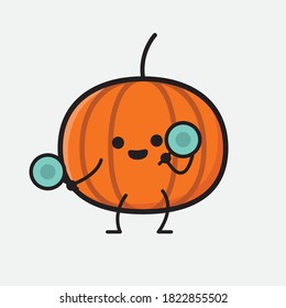 An illustration of Cute Pumpkin Icon Mascot Vector Character