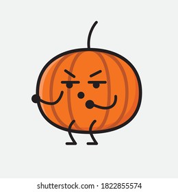 An illustration of Cute Pumpkin Icon Mascot Vector Character