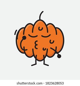 Ilustración del carácter del vector de mascota de calabaza