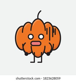 Ilustración del carácter del vector de mascota de calabaza