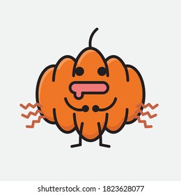 Eine Illustration von Cute Pumpkin Mascot Vector Character