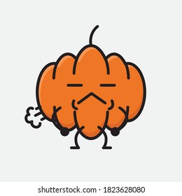 An illustration of Cute Pumpkin Mascot Vector Character