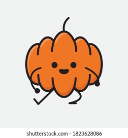 Ilustración del carácter del vector de mascota de calabaza