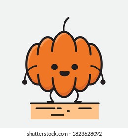 Ilustración del carácter del vector de mascota de calabaza