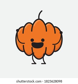 An illustration of Cute Pumpkin Mascot Vector Character
