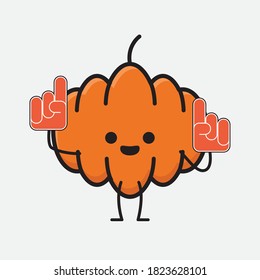 An illustration of Cute Pumpkin Mascot Vector Character