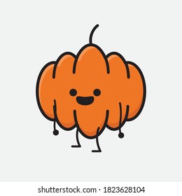 An illustration of Cute Pumpkin Mascot Vector Character