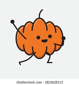 An illustration of Cute Pumpkin Mascot Vector Character