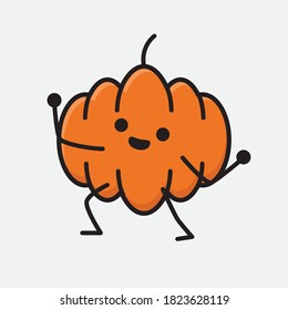 An illustration of Cute Pumpkin Mascot Vector Character
