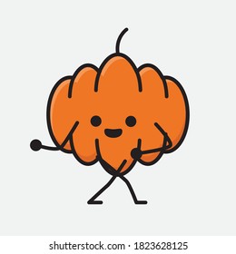 An illustration of Cute Pumpkin Mascot Vector Character