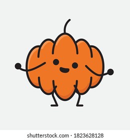 Eine Illustration von Cute Pumpkin Mascot Vector Character