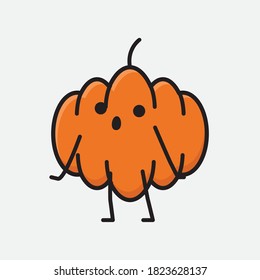 Ilustración del carácter del vector de mascota de calabaza