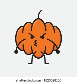 An illustration of Cute Pumpkin Mascot Vector Character
