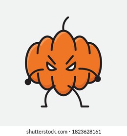 An illustration of Cute Pumpkin Mascot Vector Character