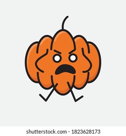 An illustration of Cute Pumpkin Mascot Vector Character