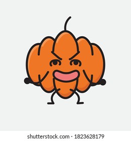 Ilustración del carácter del vector de mascota de calabaza