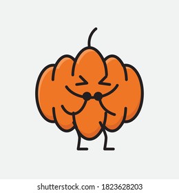 Ilustración del carácter del vector de mascota de calabaza