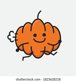 An illustration of Cute Pumpkin Mascot Vector Character