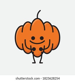 Ilustración del carácter del vector de mascota de calabaza