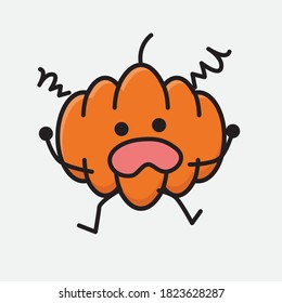 An illustration of Cute Pumpkin Mascot Vector Character