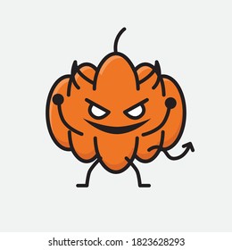 Ilustración del carácter del vector de mascota de calabaza