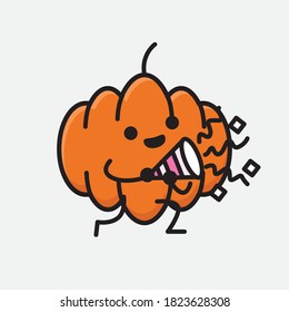 Ilustración del carácter del vector de mascota de calabaza