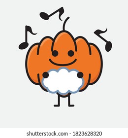 An illustration of Cute Pumpkin Mascot Vector Character