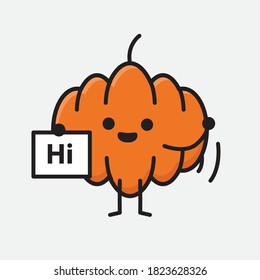 An illustration of Cute Pumpkin Mascot Vector Character