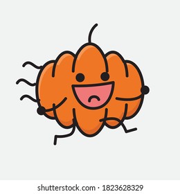 Ilustración del carácter del vector de mascota de calabaza