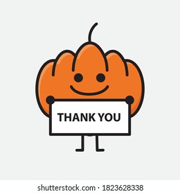 Ilustración del carácter del vector de mascota de calabaza