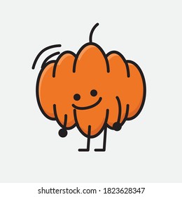 Eine Illustration von Cute Pumpkin Mascot Vector Character