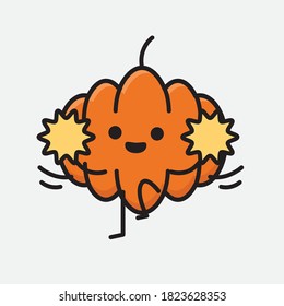 Ilustración del carácter del vector de mascota de calabaza