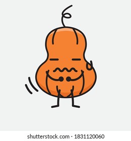 Ilustración del carácter del vector de mascota de calabaza