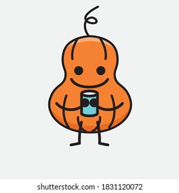 An illustration of Cute Pumpkin Mascot Vector Character