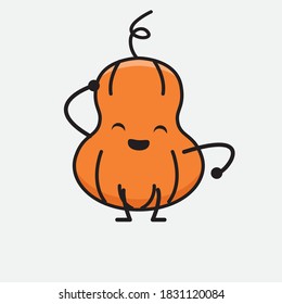 An illustration of Cute Pumpkin Mascot Vector Character